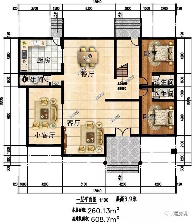 今日推薦別墅設計圖，家里有宅基地的建起來了
