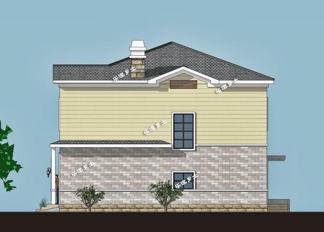 二層鄉村自建房設計圖，戶型方正，造型簡潔大方，居住舒適，適合在農村建造