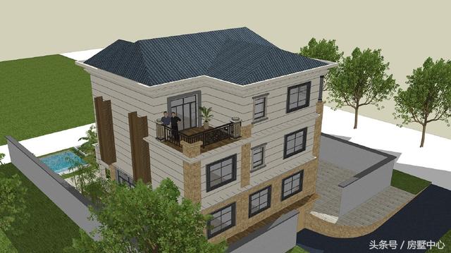 歐式三層別墅設計圖，帶游泳池+菜園，大概是所有人的理想住所了