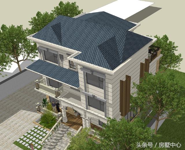 歐式三層別墅設計圖，帶游泳池+菜園，大概是所有人的理想住所了