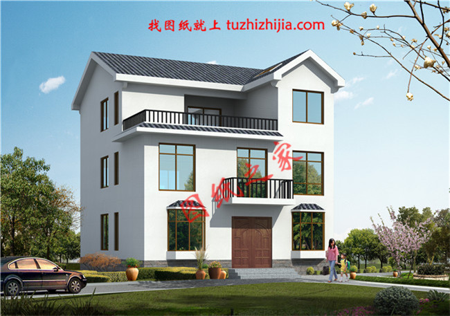 120平米三層30萬(wàn)別墅圖片大全及全套施工圖，外觀簡(jiǎn)潔大方