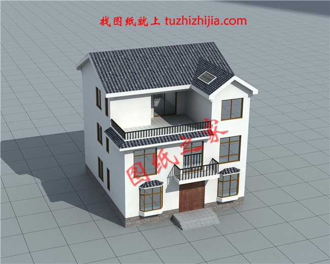 120平米三層30萬(wàn)別墅圖片大全及全套施工圖，外觀簡(jiǎn)潔大方