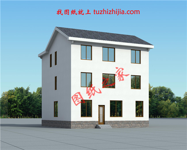 120平米三層30萬(wàn)別墅圖片大全及全套施工圖，外觀簡(jiǎn)潔大方