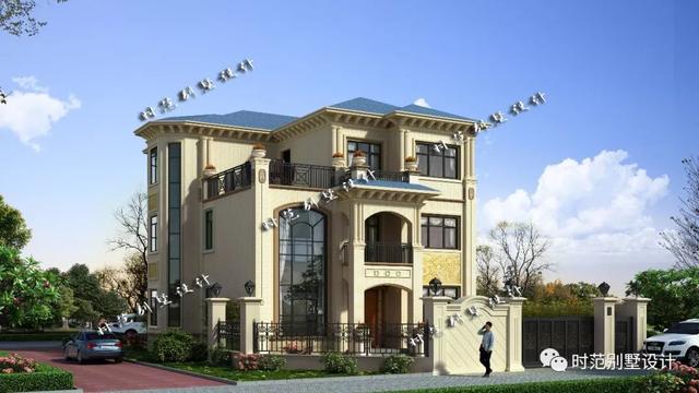 歐式三層復式別墅設計圖，7室3廳，帶大露臺附裝修效果圖