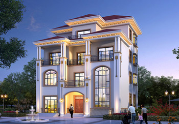 新農(nóng)村四層獨(dú)棟復(fù)式別墅設(shè)計(jì)圖，設(shè)計(jì)豪華時(shí)尚