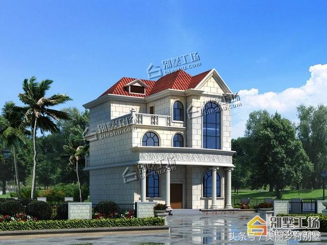 三層意大利風格占地140平框架結構農村自建房全套設計施工效果圖