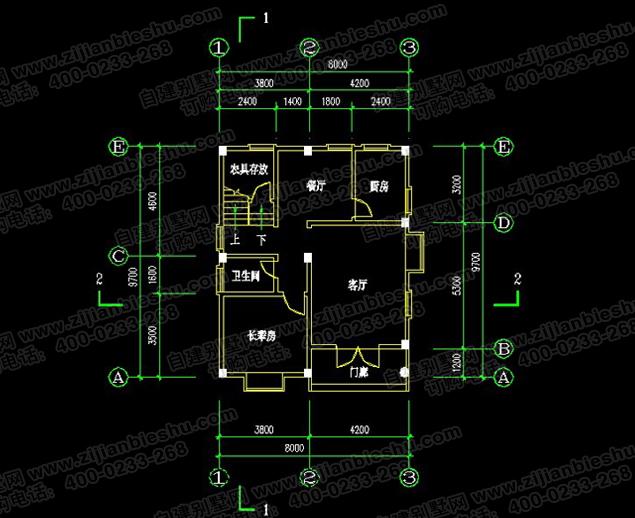 2款占地面積80平左右二層農村自建房全套設計施工圖，戶型簡單大方，造價不高