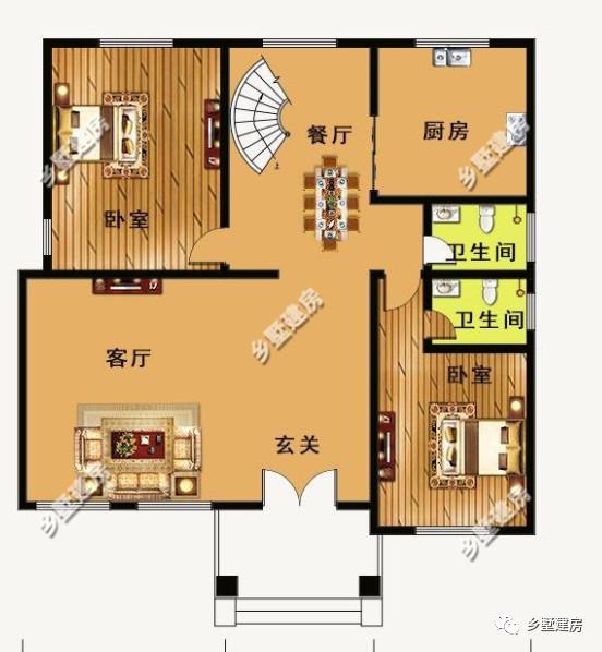 開間不到10米的農村自建房設計圖，空間布局合理，錯落有致