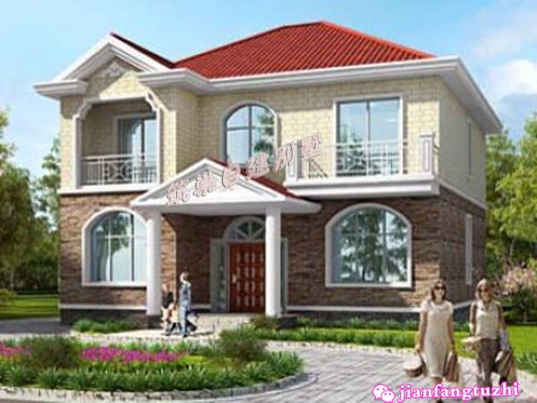 5棟二層帶陽臺獨棟小別墅設計圖效果圖，漂亮又實用