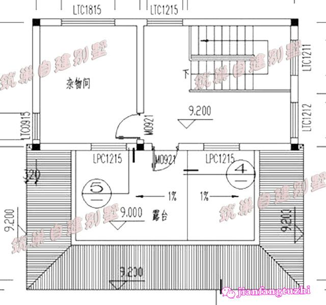 復古中式農村四層別墅房屋設計圖紙，占地面積不足100平米
