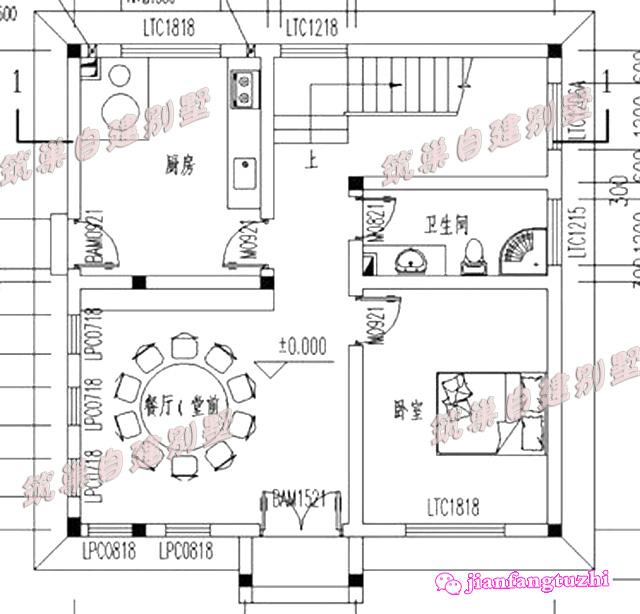 復古中式農村四層別墅房屋設計圖紙，占地面積不足100平米