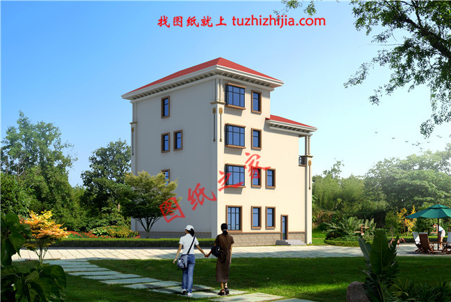 新農(nóng)村四層獨(dú)棟復(fù)式別墅設(shè)計(jì)圖，設(shè)計(jì)豪華時(shí)尚