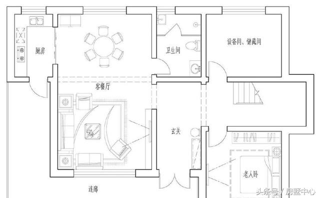 雙拼別墅設計圖，36萬蓋一棟，接上爸媽一起住