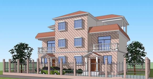 兩層半雙拼別墅設計圖，17x11.6米，適合家中兄弟二人建造