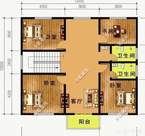 面寬12米，進深10米的宅基地可以這樣建，推薦這款三層別墅設(shè)計圖