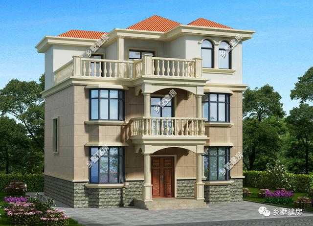 開間10米，進深9米的3層歐式自建房設計圖這樣設計會更加美觀