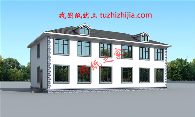 二層農(nóng)村雙拼別別墅帶露臺(tái)設(shè)計(jì)圖，20&times;11.8米，單戶110平米