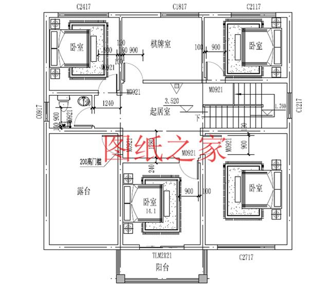 農(nóng)村二層別墅設計圖，簡單大方，占地面積120平方米到150平方米