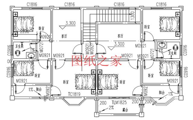 農(nóng)村二層別墅設計圖，簡單大方，占地面積120平方米到150平方米