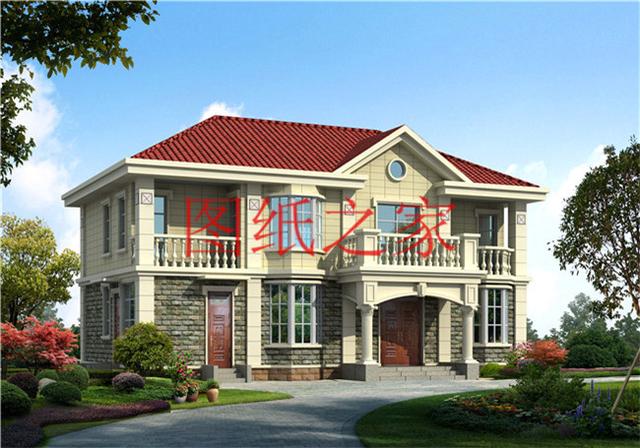 農(nóng)村二層別墅設計圖，簡單大方，占地面積120平方米到150平方米