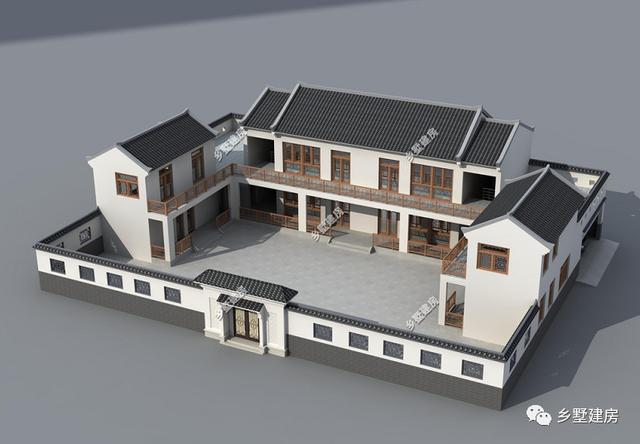 中式別墅設計圖，外型設計十分古典大方，彰顯地位和品味