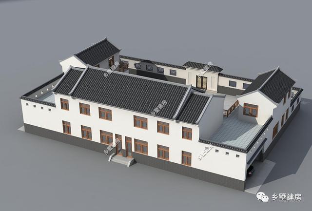 中式別墅設計圖，外型設計十分古典大方，彰顯地位和品味