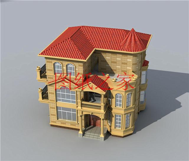 外觀靚麗、布局實用，建成后氣派有面子的小戶型三層別墅設計圖