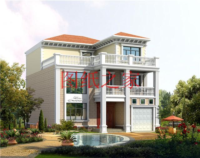 外觀靚麗、布局實用，建成后氣派有面子的小戶型三層別墅設計圖