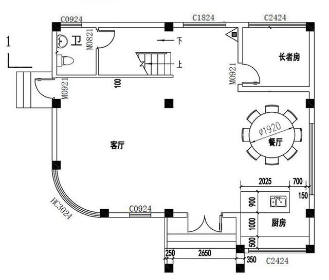 占地小巧的三層自建別墅設(shè)計圖，占地100平，開間8米，戶型很實用