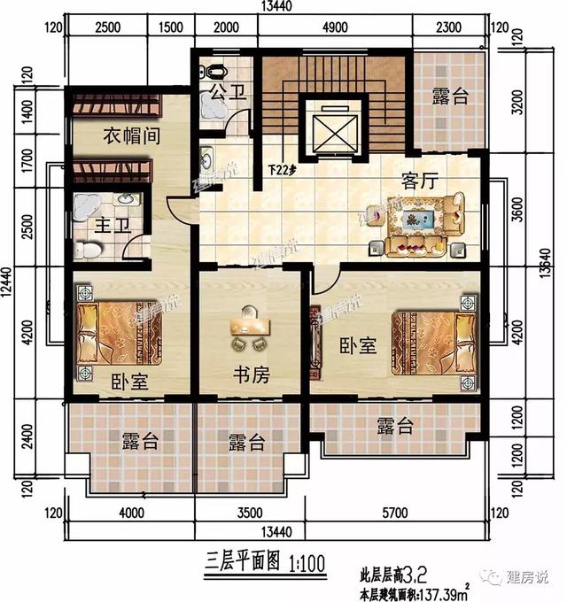 16X13米三層歐式別墅設(shè)計(jì)圖，占地面積200平，漂亮又大氣