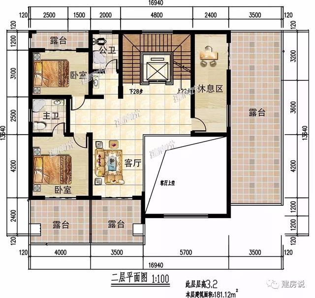 16X13米三層歐式別墅設(shè)計(jì)圖，占地面積200平，漂亮又大氣