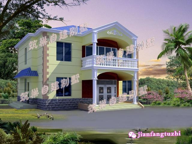 農(nóng)村二層簡歐別墅設計圖，造價20萬，滿足三代同堂居住完全沒問題。