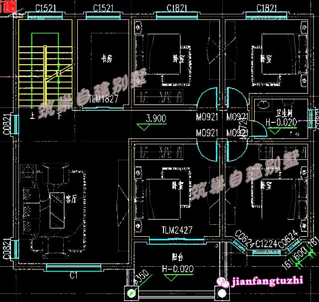 占地150㎡三層新農村別墅設計圖，帶大露臺，高檔大氣，滿足農村大家庭居住。