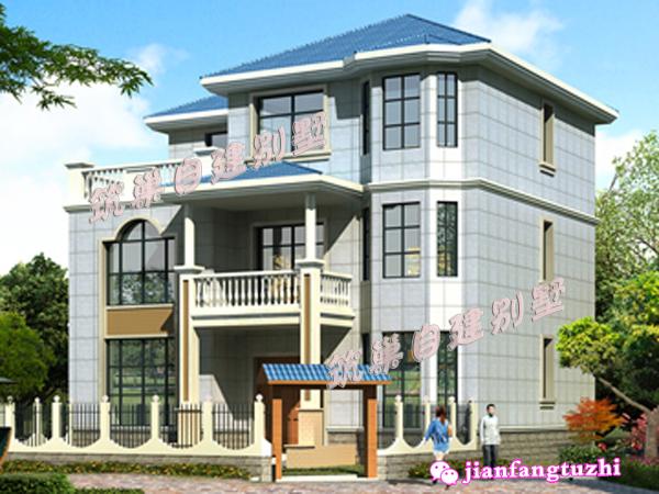 占地150㎡三層新農村別墅設計圖，帶大露臺，高檔大氣，滿足農村大家庭居住。