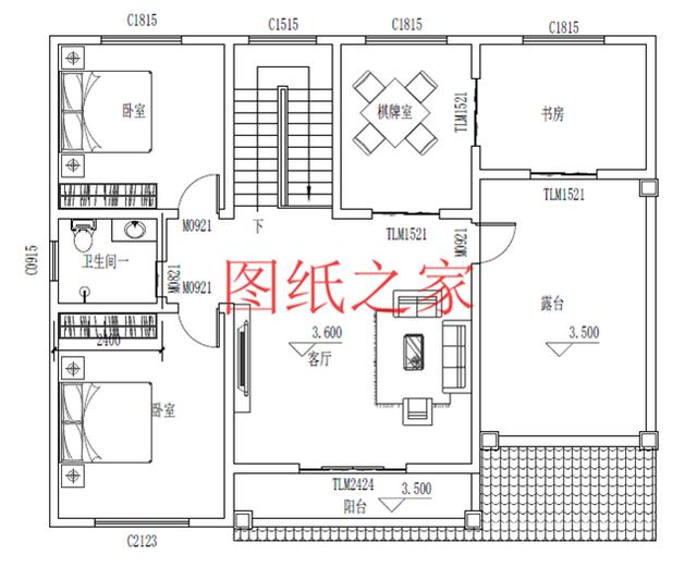 推薦3套農村二層別墅設計圖，2個客廳5個臥室，全家人都能住在一起，不能錯過！