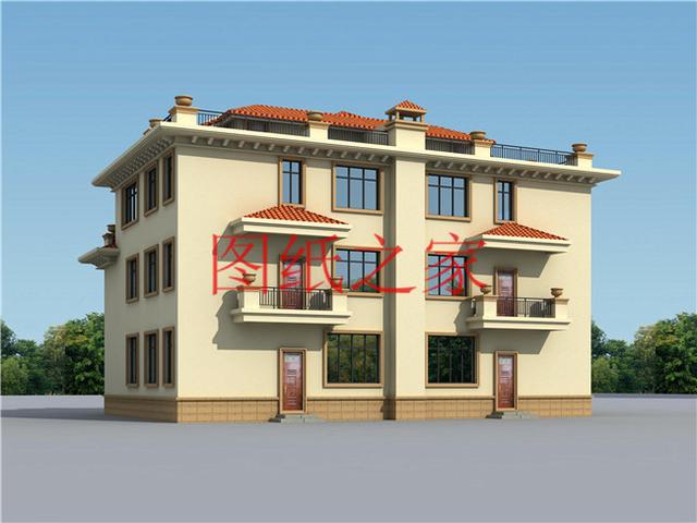 推薦2套三層雙拼別墅，豪華大氣，村里人一定非常羨慕兄弟倆！