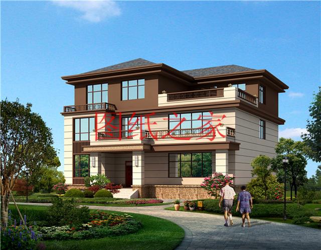 適合大宅基地的三層別墅，包括全套圖紙，豪華氣派，絕對讓你眼前一亮！