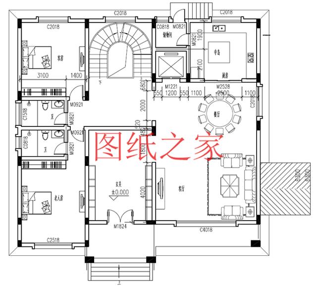 適合大宅基地的三層別墅，包括全套圖紙，豪華氣派，絕對讓你眼前一亮！