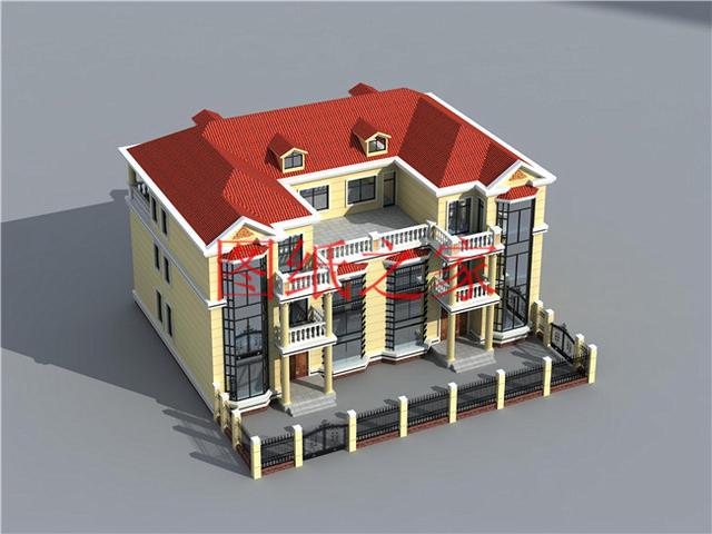 適合大宅基地的三層別墅，包括全套圖紙，豪華氣派，絕對讓你眼前一亮！