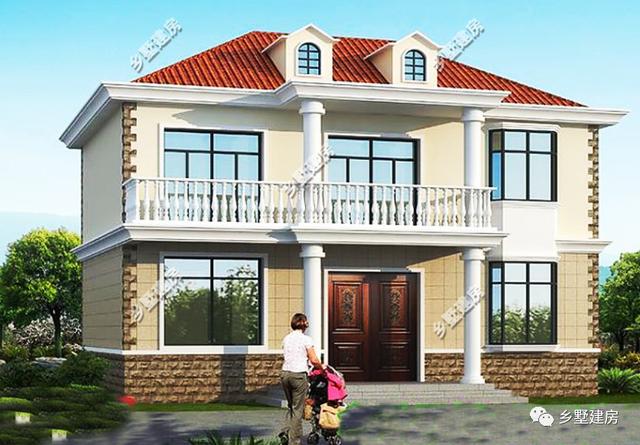 兩款帶車庫+露臺的二層農村自建房，簡單實用，25萬給你豪華別墅！