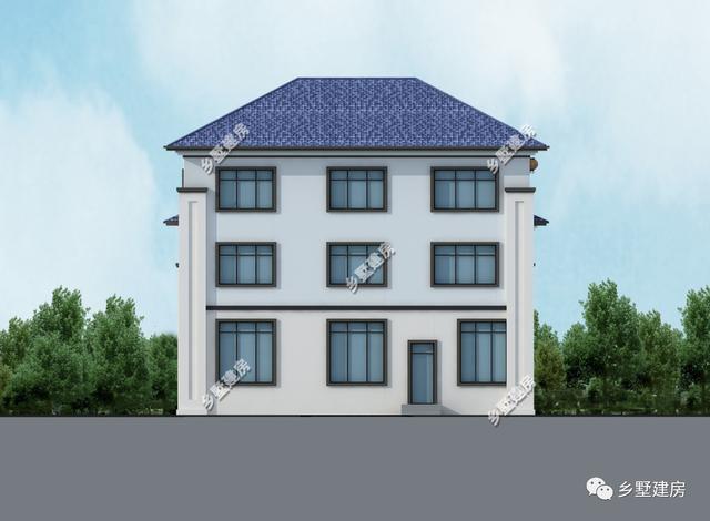 占地166平的三層新中式農(nóng)村別墅設(shè)計圖，堂屋涼亭，造價55萬左右