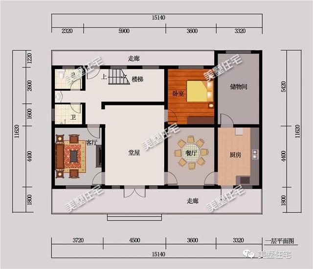 五款開間15米的農村歐式別墅設計圖，第三款帶陽光房，第4款的造價最低，主體造價24萬左右。