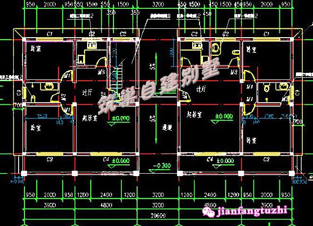 占地平方米的俄羅斯風格農村二層雙拼別墅設計圖，布局設計合理。