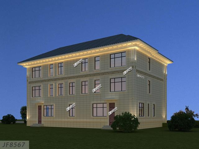 二層兄弟雙拼別墅設(shè)計圖，外型極美極大氣，建在村里，面子十足！