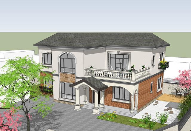 14.5mX11m農村二層小情調別墅設計圖，簡單大方，適合農村自建。