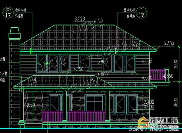 農村二層磚混結構別墅設計圖，占地186平，時尚又實惠，帶車庫，造價22萬！