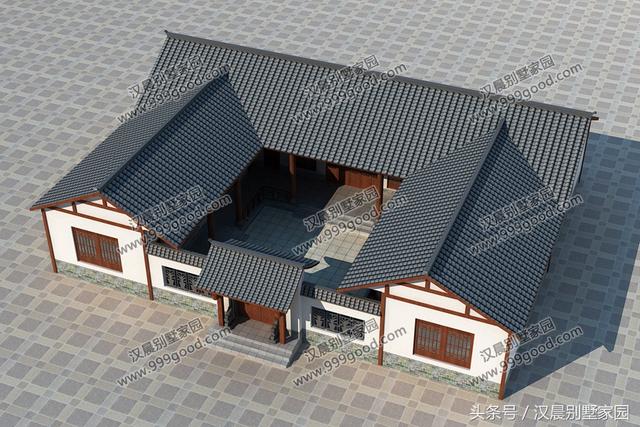 3款造價(jià)成本低、居住舒適的一層三合院別墅設(shè)計(jì)圖，放到朋友圈絕對(duì)有面子！