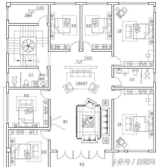 新中式三層別墅設(shè)計圖，帶大露臺+游泳池，美觀又實用，住在這里生活太美好