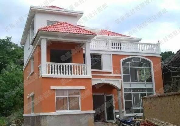 14×4米三層農(nóng)村別墅設(shè)計(jì)圖，帶超大落地窗+挑空大客廳，時尚大氣，造價35萬