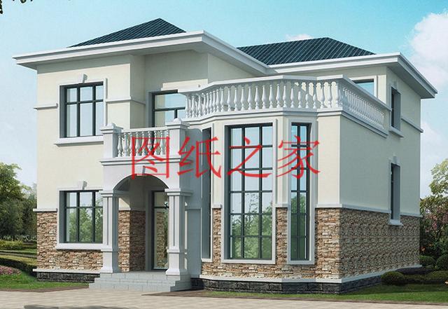 新穎別致的二層農村別墅，占地130平米，蓋起來絕對有面子！